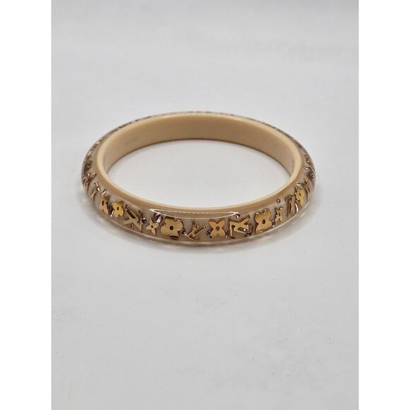 Louis Vuitton Brige Gold Resin Crystal Narrow Inclusion Bangle - Picture 4 of 14